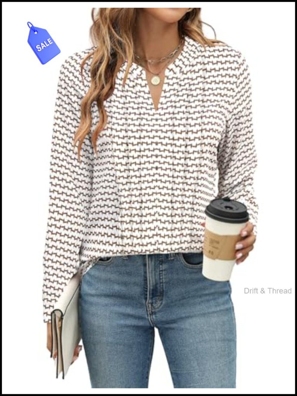 Blooming Jelly Women's Long Sleeve V-Neck Blouse Business Casual Top